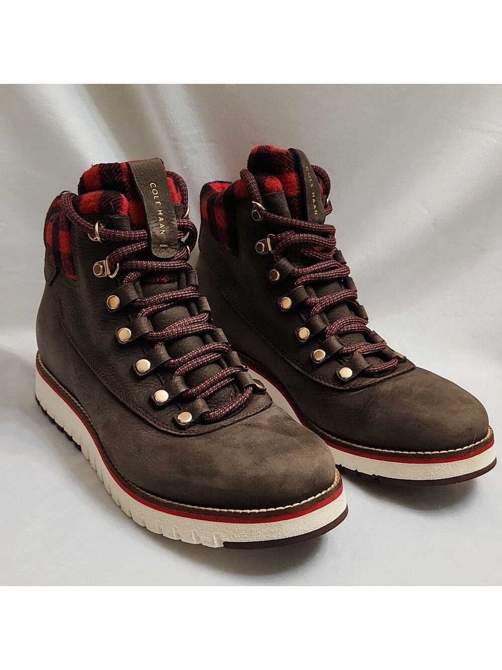 Cole Haan Grand Explore Brown and Red Suede Boots (W Size 7.5) - Picture 3 of 14